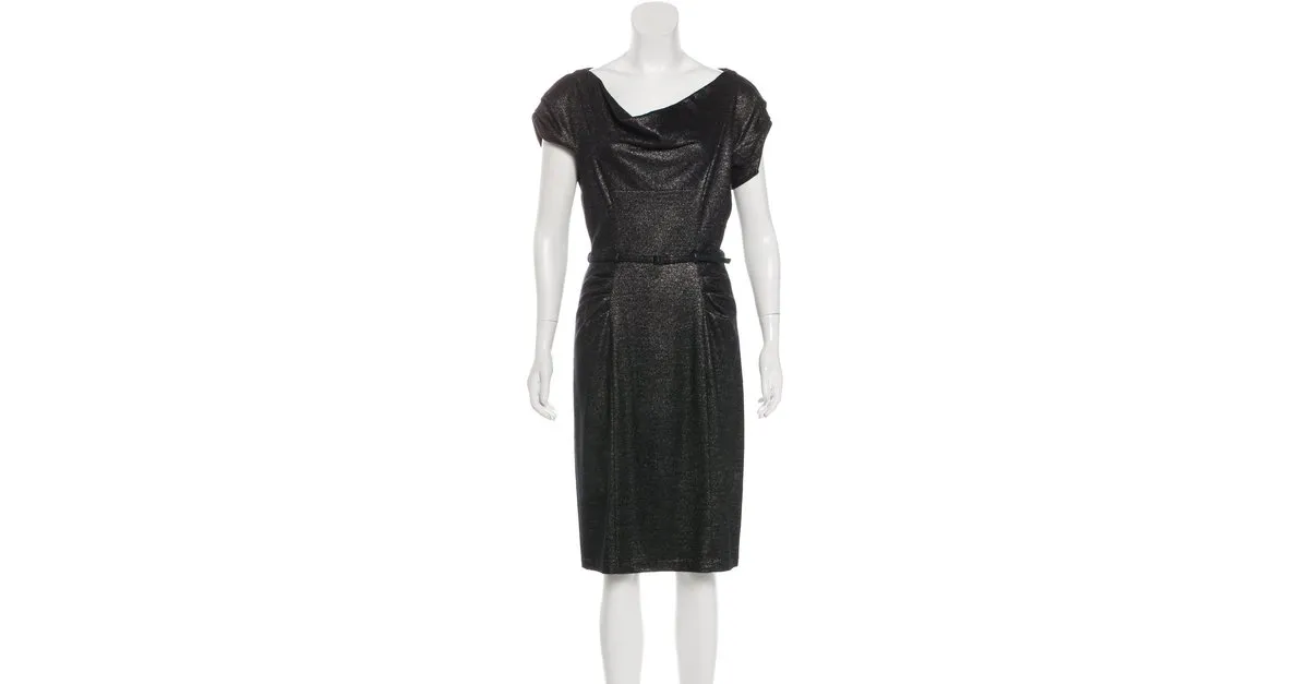 Diane Von Furstenberg Vestido metalizado de Ellen Marie Negro Plata 