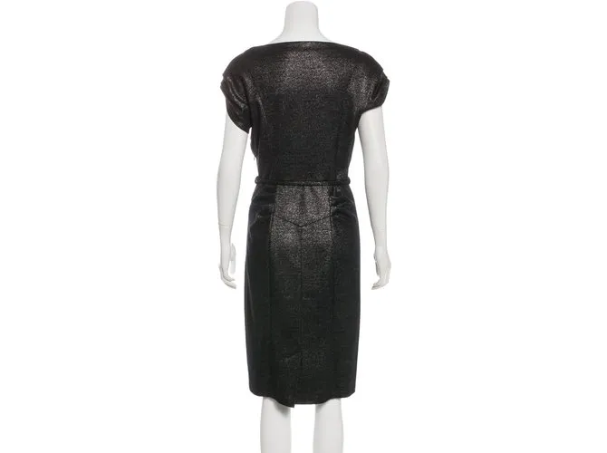 Diane Von Furstenberg Vestido metalizado de Ellen Marie Negro Plata 